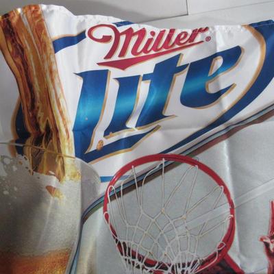 Lot 221:  Huge 36" x 68" Basketball/Miller Lite Beer Tent Flag, See All Photos