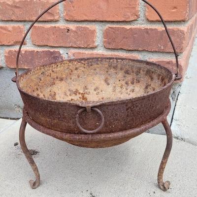 Small Cast Iron Cauldron on a Stand