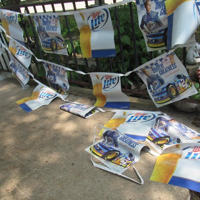 Lot 222a:  Very Long Plastic Miller Lite Racing Banner For Party or Beer Tent