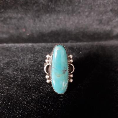 STERLING RING WITH TURQUOISE STONE
