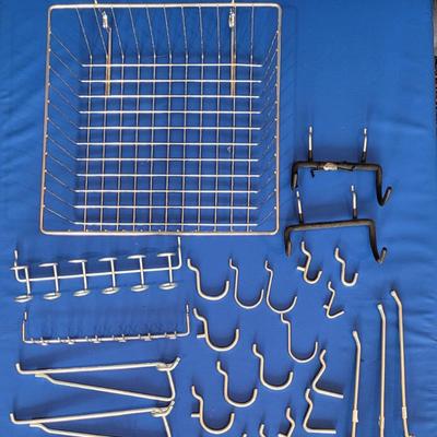 Peg Board Organizing Hooks & Basket