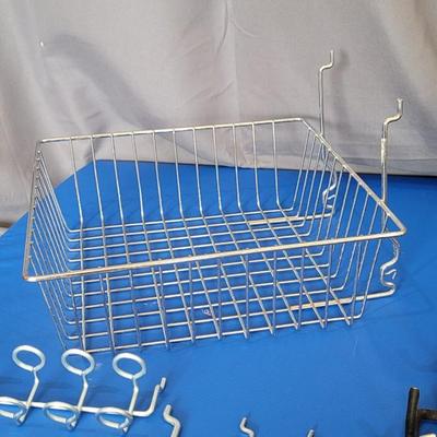 Peg Board Organizing Hooks & Basket