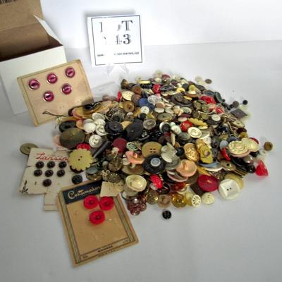Lot 243: Large Lot of Buttons, Old Through New