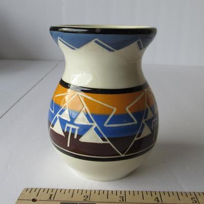 Lot 247:  Vintage Indian Pottery Vase, Rapid City, SD, Signed
