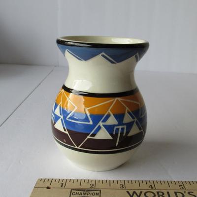 Lot 247:  Vintage Indian Pottery Vase, Rapid City, SD, Signed