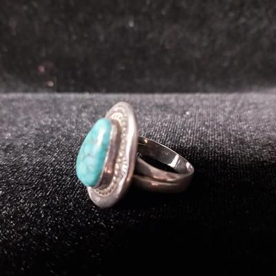 TURQUOISE AND STERLING RING