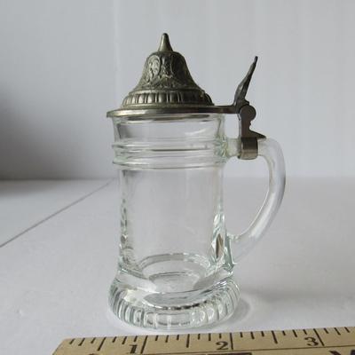 Lot 251:  Miniture Glass and Metal Stein, West Germany