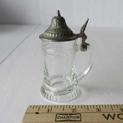 Lot 251:  Miniture Glass and Metal Stein, West Germany