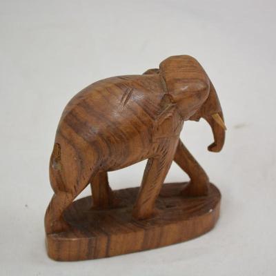 Small Hand Carved Wooden Elephant
