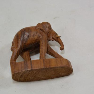 Small Hand Carved Wooden Elephant