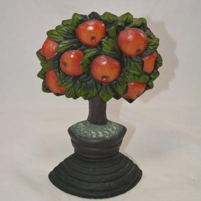 Vintage Cast Iron Apple Tree Doorstop Measures 9.5"x6.5"