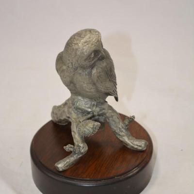 Heavy Pewter Owl on Stand Measures 7"x5"