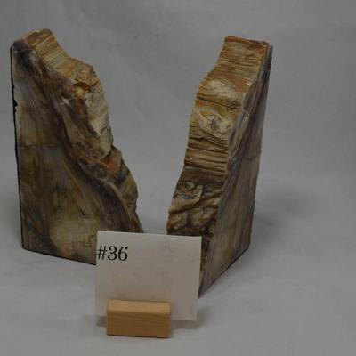 Petrified Sequoia Bookends Measures 8.5"x4.5"x1.5"