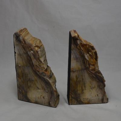 Petrified Sequoia Bookends Measures 8.5"x4.5"x1.5"