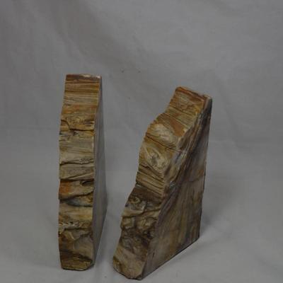 Petrified Sequoia Bookends Measures 8.5"x4.5"x1.5"