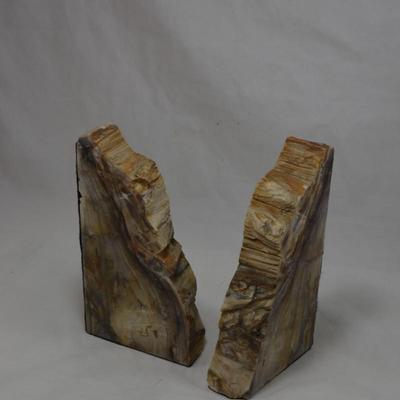 Petrified Sequoia Bookends Measures 8.5"x4.5"x1.5"
