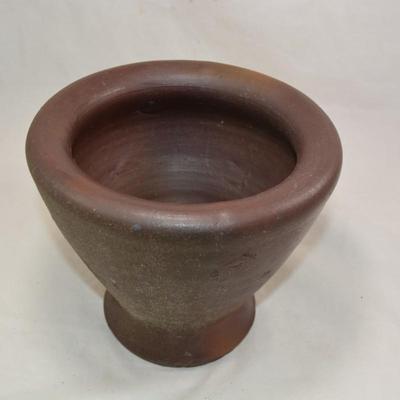 Vintage Ceramic Mortar with Wooden Pestle Measures 12"x7.5"