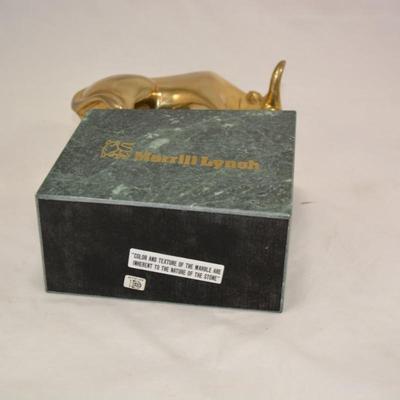 Brass & Marble Merrill Lynch Bull + Bear Bookends