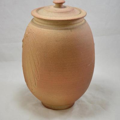 Signed 12" Urn with Lid & Interior Glaze