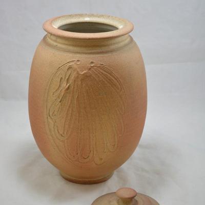 Signed 12" Urn with Lid & Interior Glaze