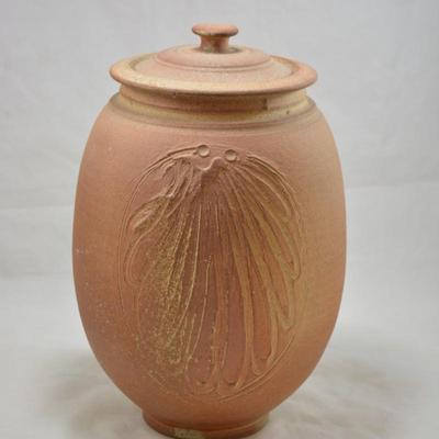 Signed 12" Urn with Lid & Interior Glaze