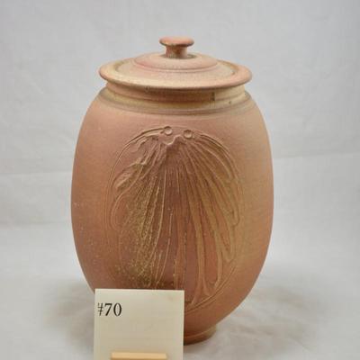 Signed 12" Urn with Lid & Interior Glaze