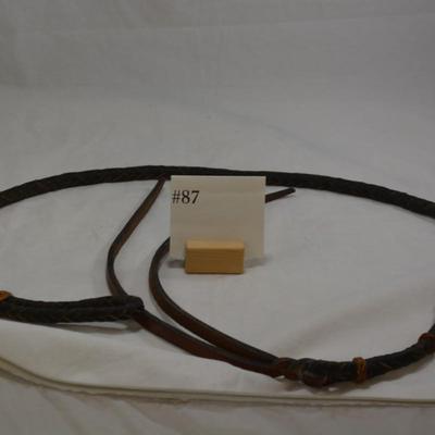 Short Leather Whip Measures 5.5'