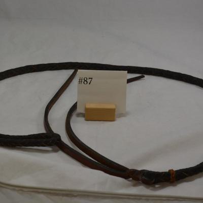 Short Leather Whip Measures 5.5'