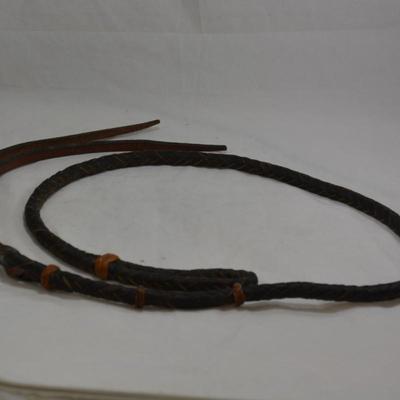 Short Leather Whip Measures 5.5'
