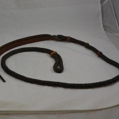 Short Leather Whip Measures 5.5'