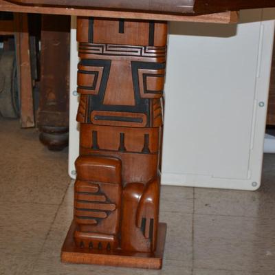 Carved Wooden Maya Themed Chess Set/Board