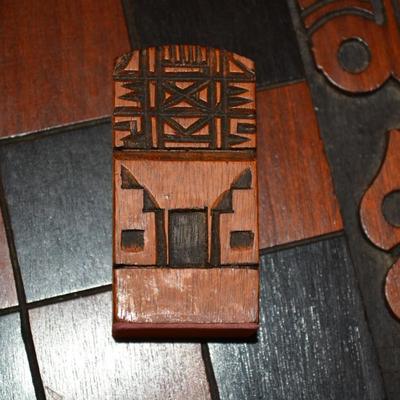 Carved Wooden Maya Themed Chess Set/Board