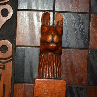 Carved Wooden Maya Themed Chess Set/Board
