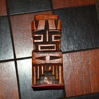 Carved Wooden Maya Themed Chess Set/Board