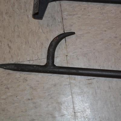 Heavy Duty Iron & Leather Fireplace Set