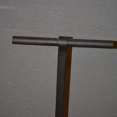 Heavy Duty Iron & Leather Fireplace Set