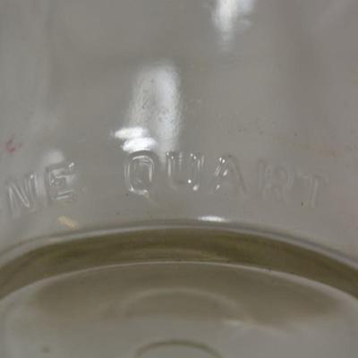 Vintage Wire Milk Basket with 2 Bottles