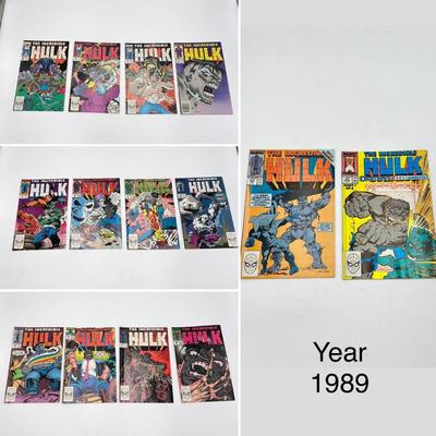 MARVEL COMICS ~ 1989 ~ The Incredible Hulk ~ Lot of 12 ~ Jan # 351 thru Dec # 364