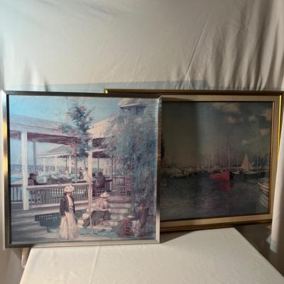 The Red Boats Claude Monet Frames Print & Seaside Framed Print (MBR-MG)