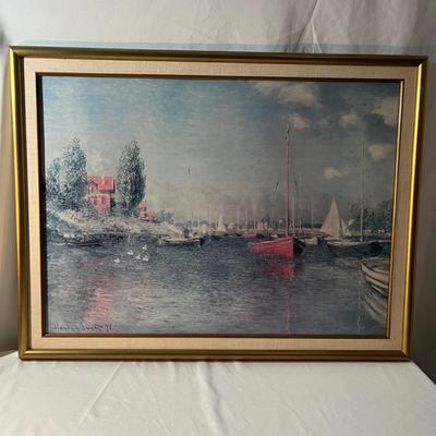 The Red Boats Claude Monet Frames Print & Seaside Framed Print (MBR-MG)