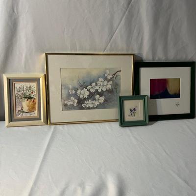 Four Framed Floral Art Pieces (MBR-MG)