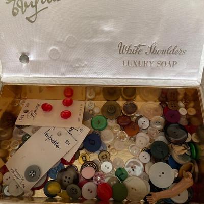 Box of buttons & angel