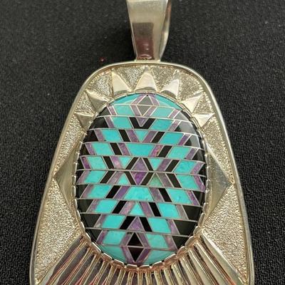 RELIOS STERLING PENDANT WITH MULTI STONE INLAY