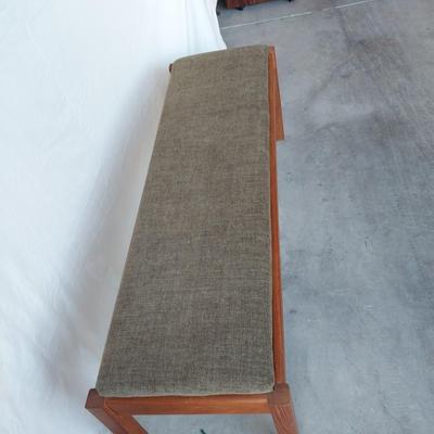 WOOD FRAMED BENCH WITH PADDED CUSHION