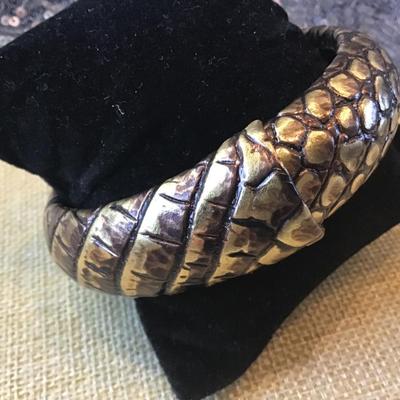 Snake  Metallic Fabric Bangle Bracelet