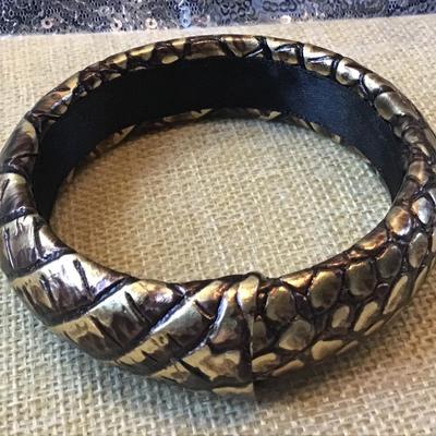 Snake  Metallic Fabric Bangle Bracelet