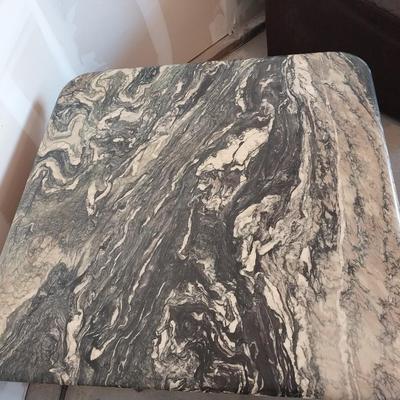 4 PIECE MARBLE TOP COFFEE TABLE WITH WOOD BASE