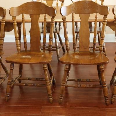 Dining Table With Six (6) Chairs & One (1) Leaf