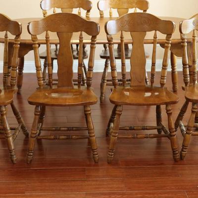 Dining Table With Six (6) Chairs & One (1) Leaf