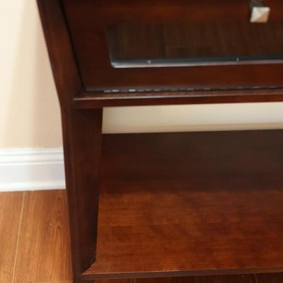 Two Tier Console Table W/ (2) Cabinets & (1) Drawer